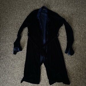 Luxurious Black Velvet Lounge Robe